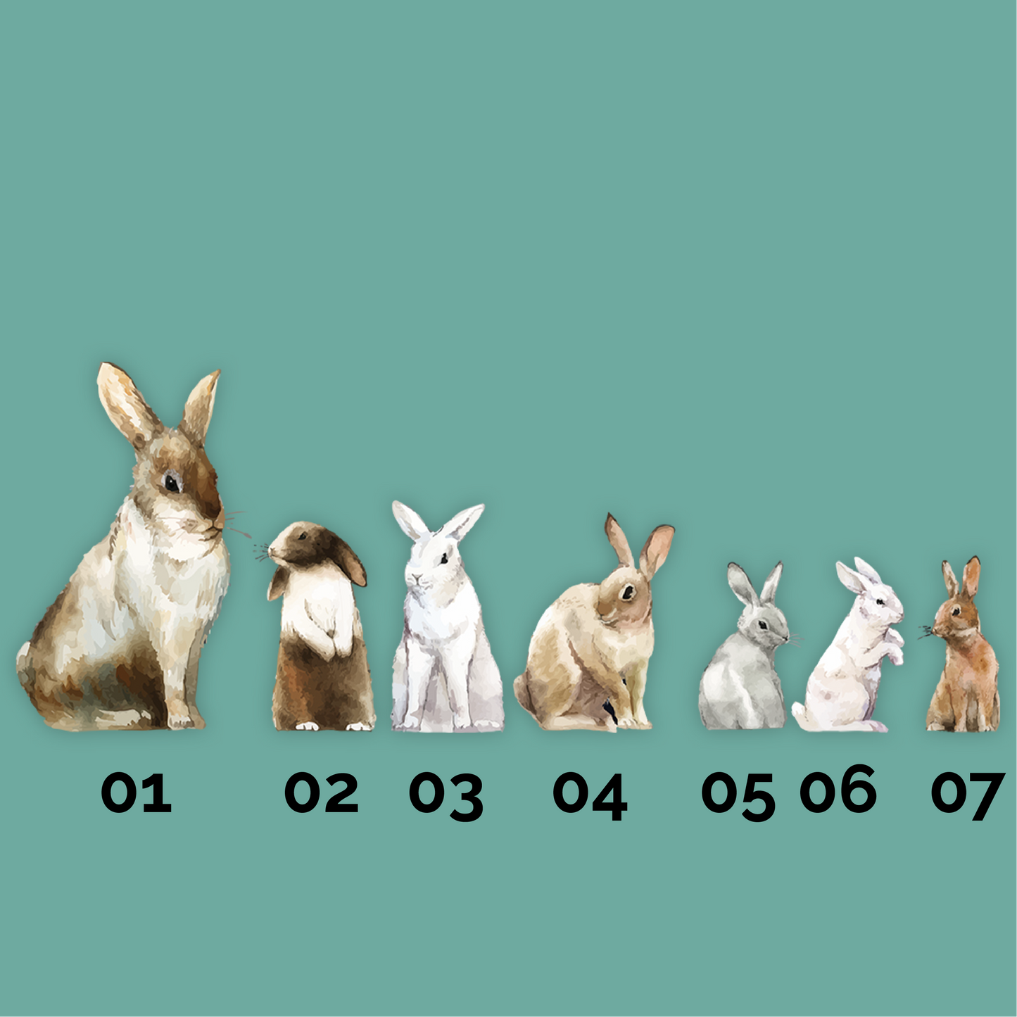 Watercolor Animals Bunnies