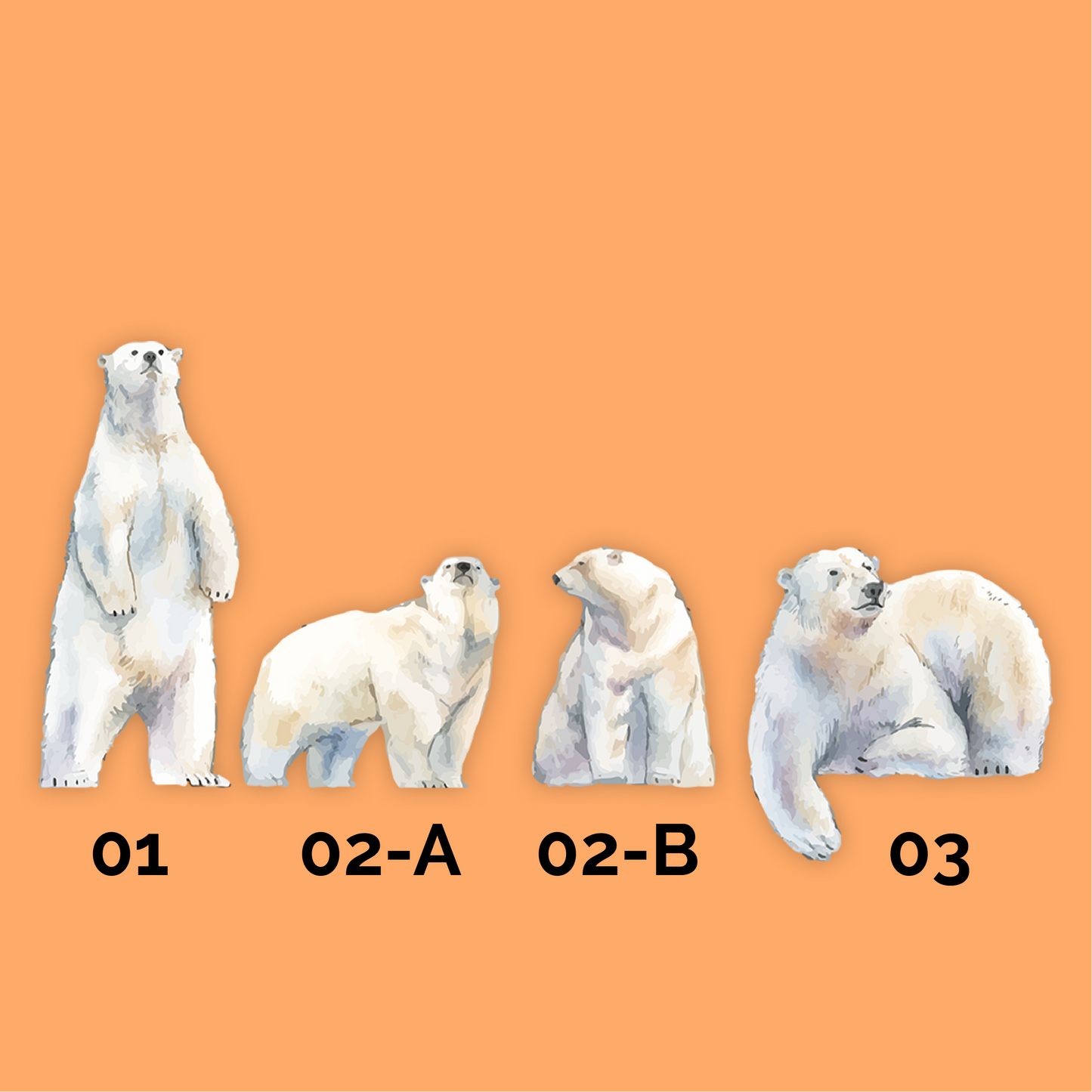 Watercolor Animals Polar Bear
