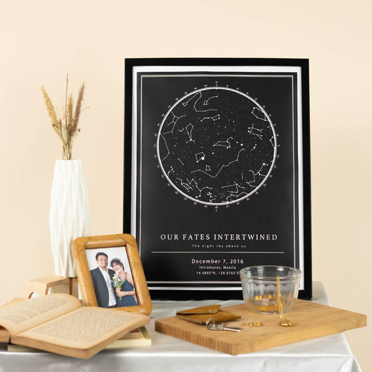 9 x 12 Customized Star Map (Single) *Frame not included