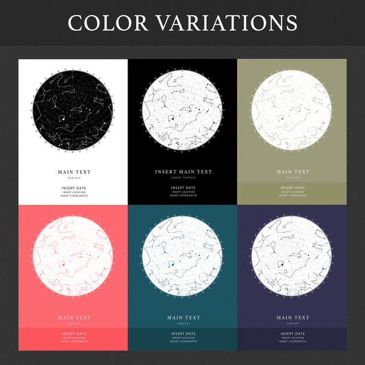 9 x 12 Customized Star Map (Single) *Frame not included