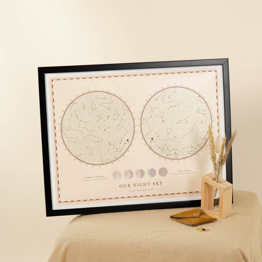 12 x 16 Customized Star Map (Double) *Frame not included