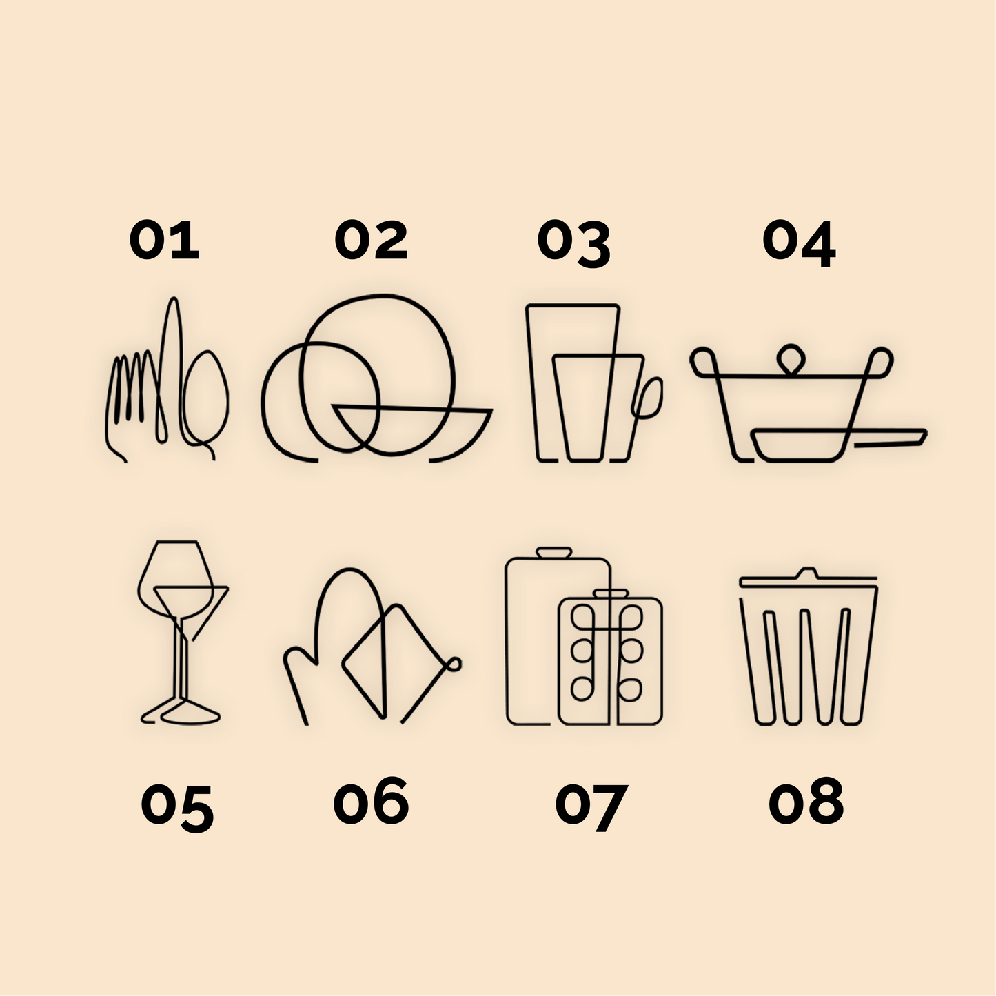 Kitchen Cabinet Labels Set