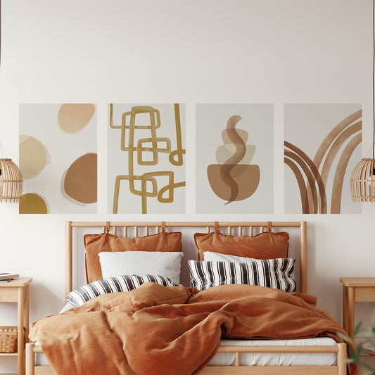 4 Earth Tone Abstract