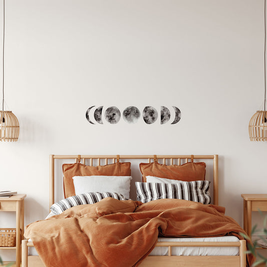 Watercolor Phases of the Moon