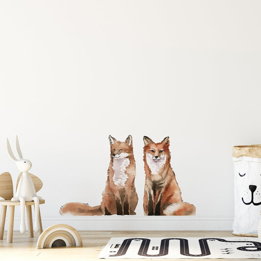 Watercolor Animals Foxes