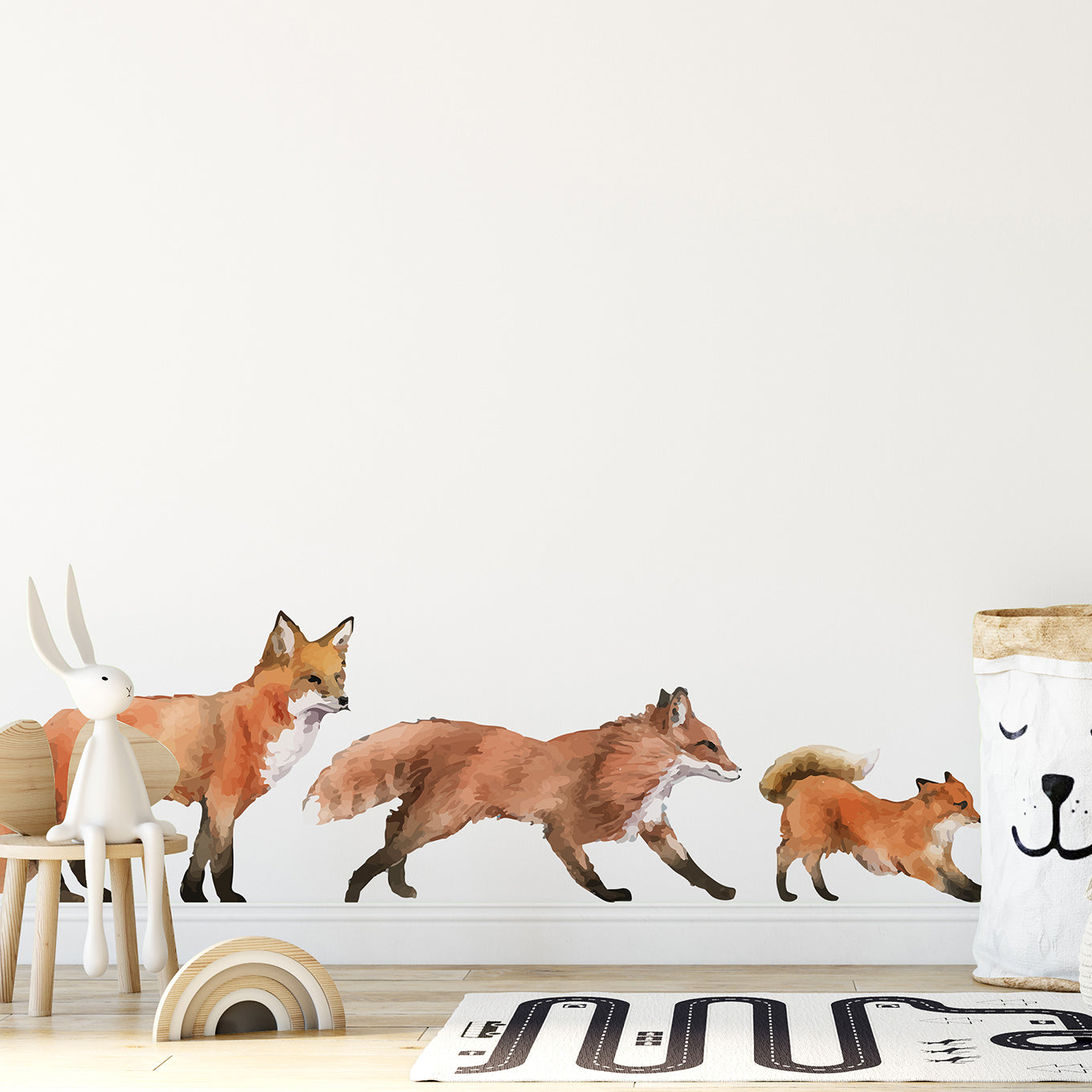 Watercolor Animals Foxes