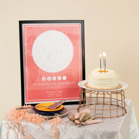 12 x 16 Customized Star Map (Single) *Frame not included