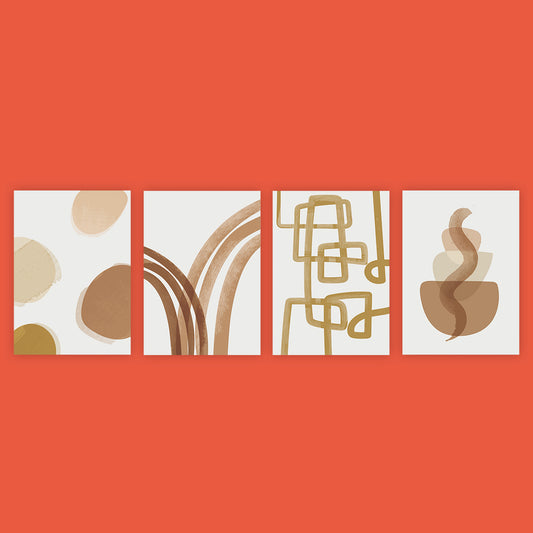 4 Earth Tone Abstract