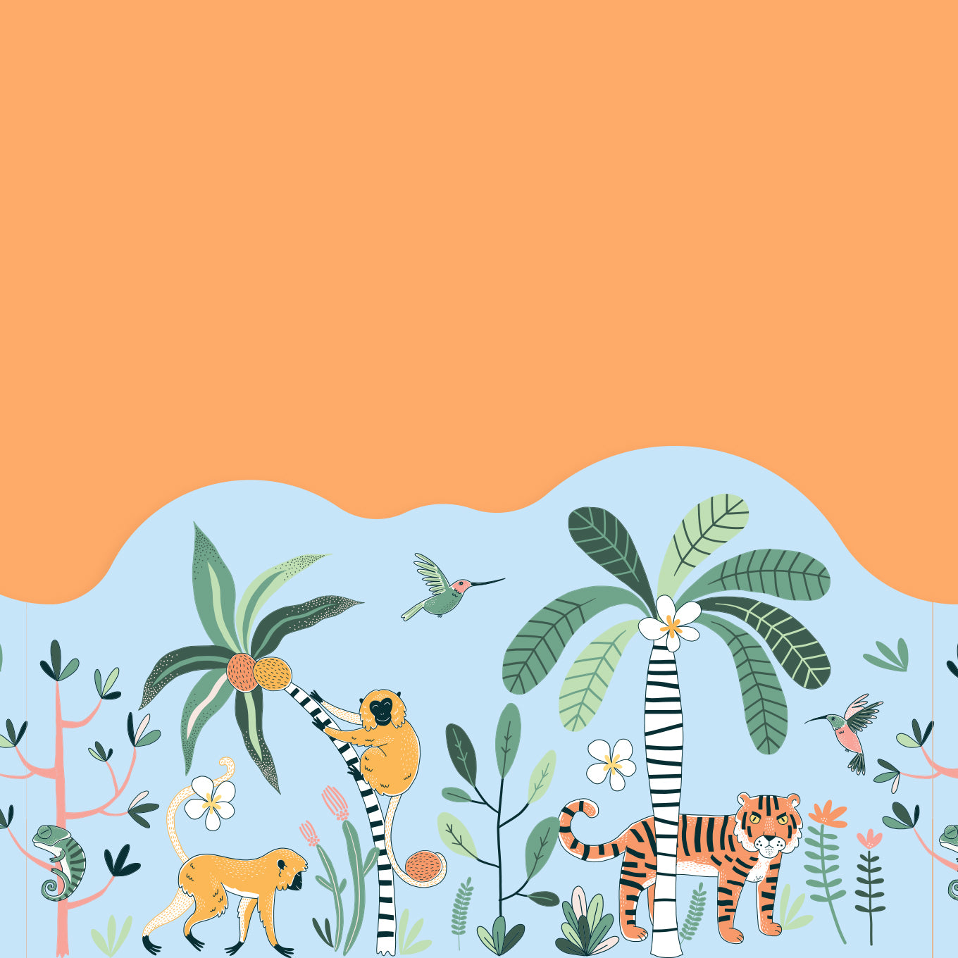 Kids Jungle Half Wallpaper Decal