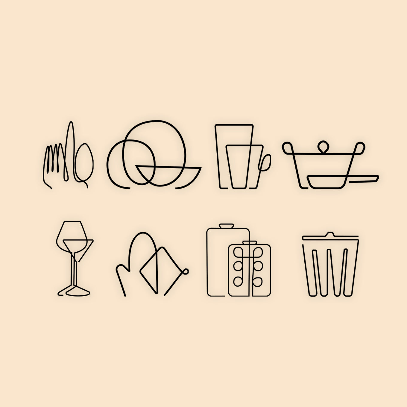 Kitchen Cabinet Labels Set