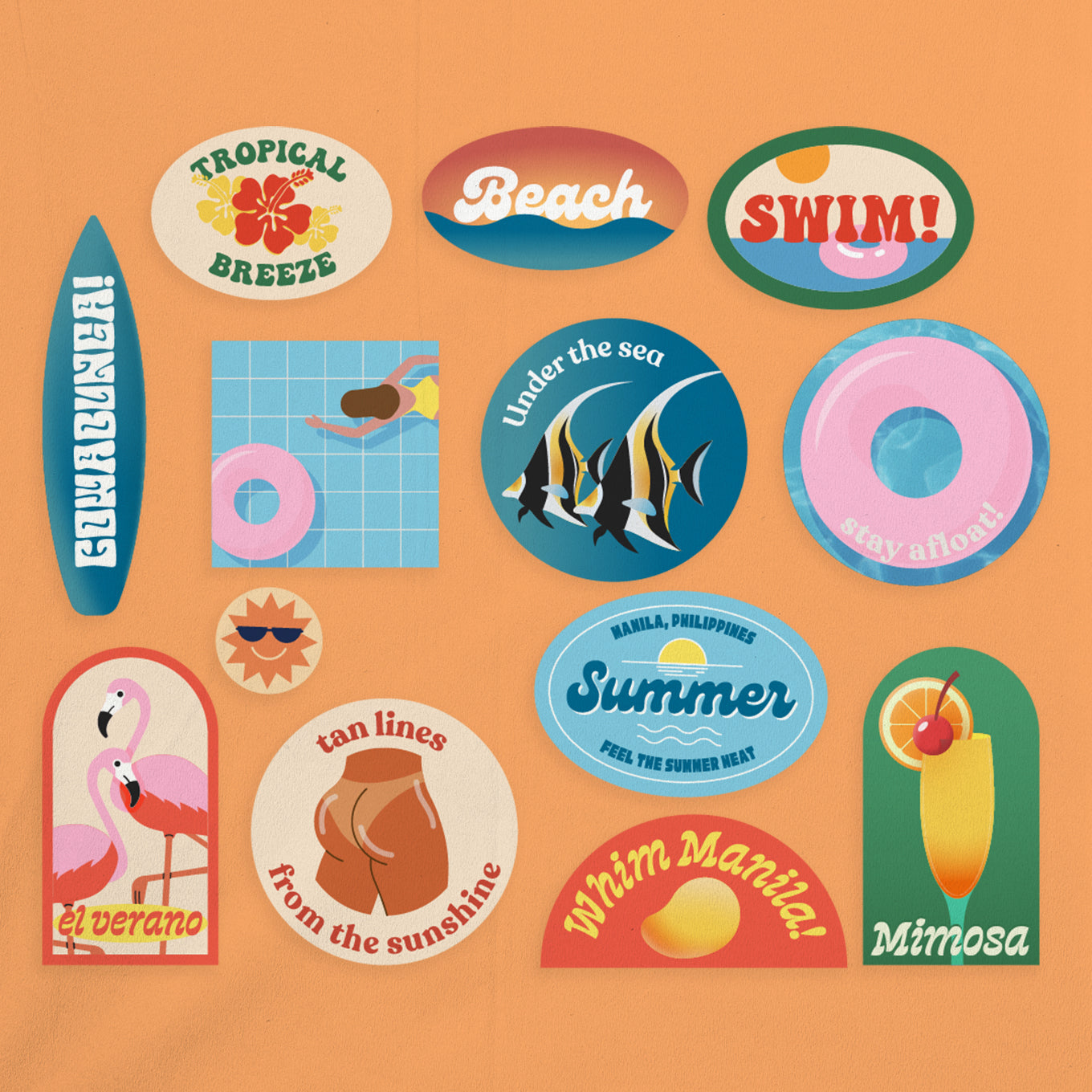 Summer Beach Please Stay at Home Sticker Pack