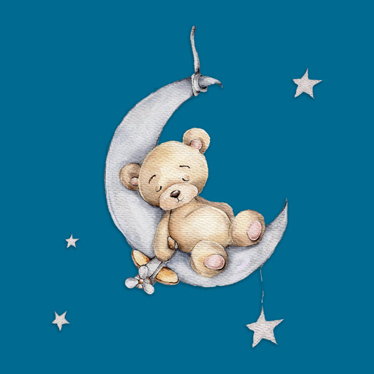Watercolor Bear and Moon