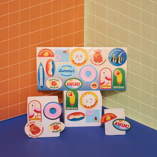 Summer Beach Please Stay at Home Sticker Pack