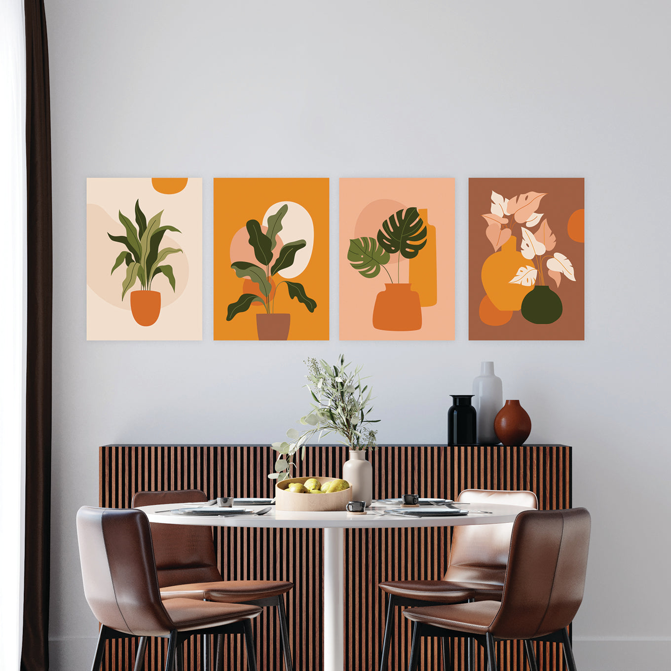 Scandinavian Plants Illustration Panel