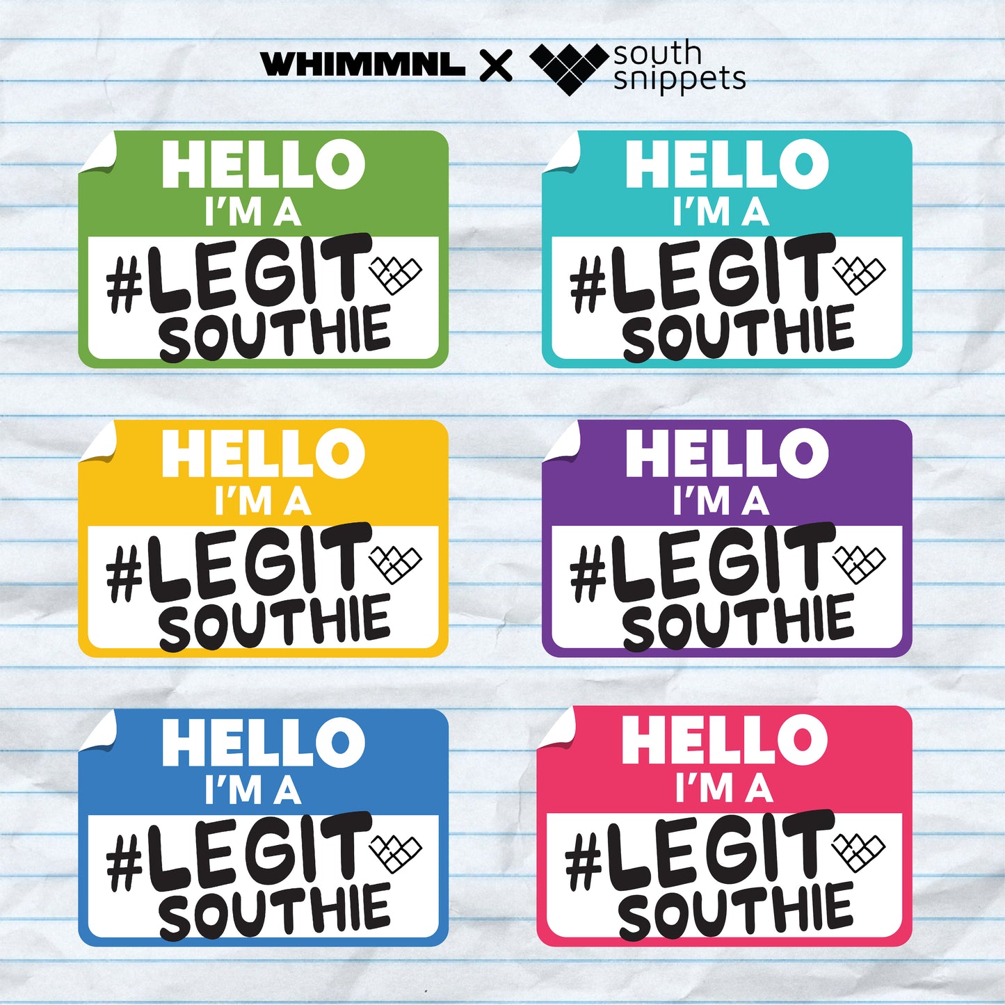 [Whim x South Snippets] #LegitSouthie Name Tag Shirt in White