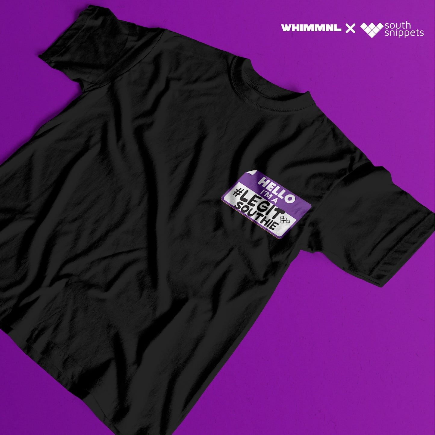 [Whim x South Snippets] #LegitSouthie Name Tag Shirt in Black