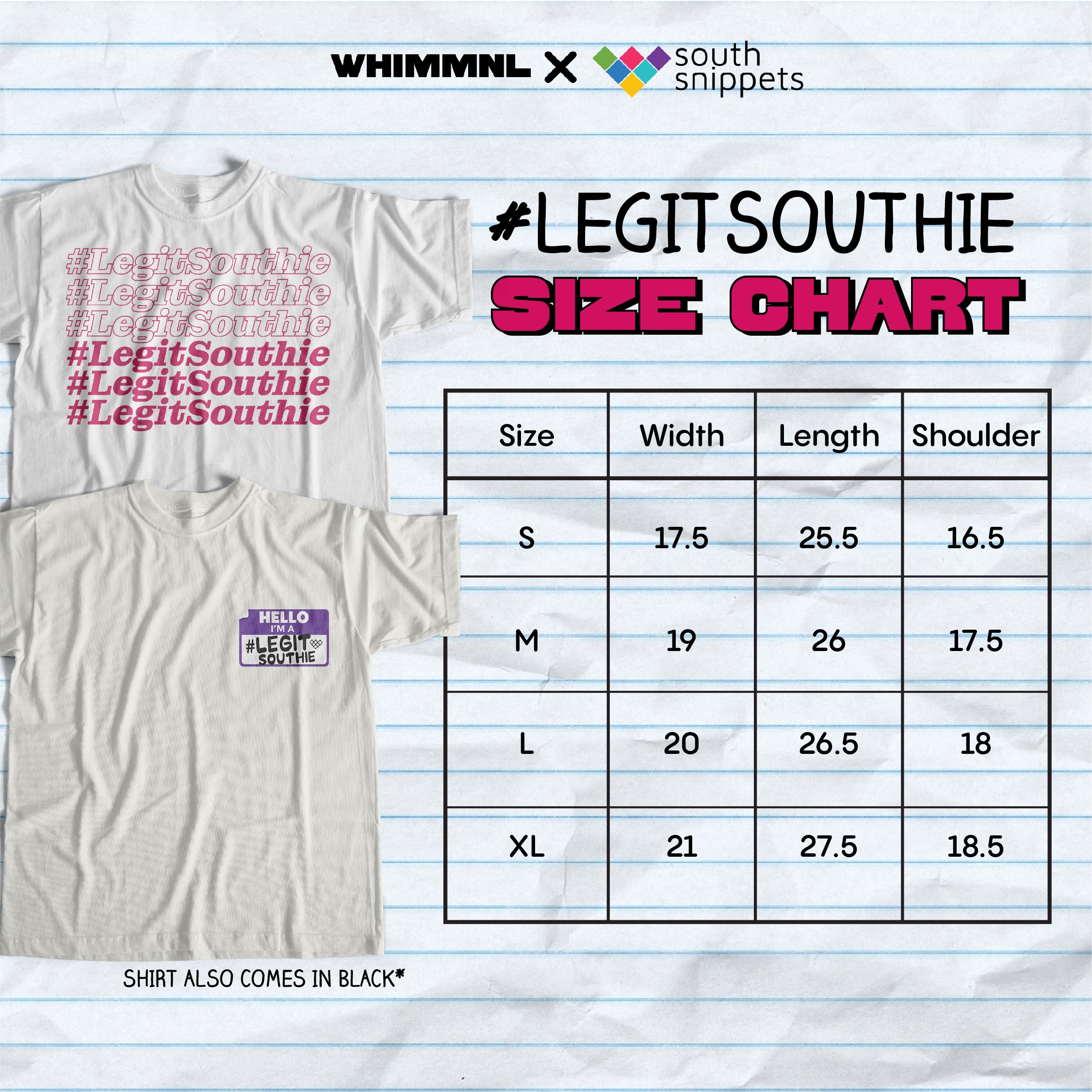 [Whim x South Snippets] #LegitSouthie Name Tag Shirt in Black