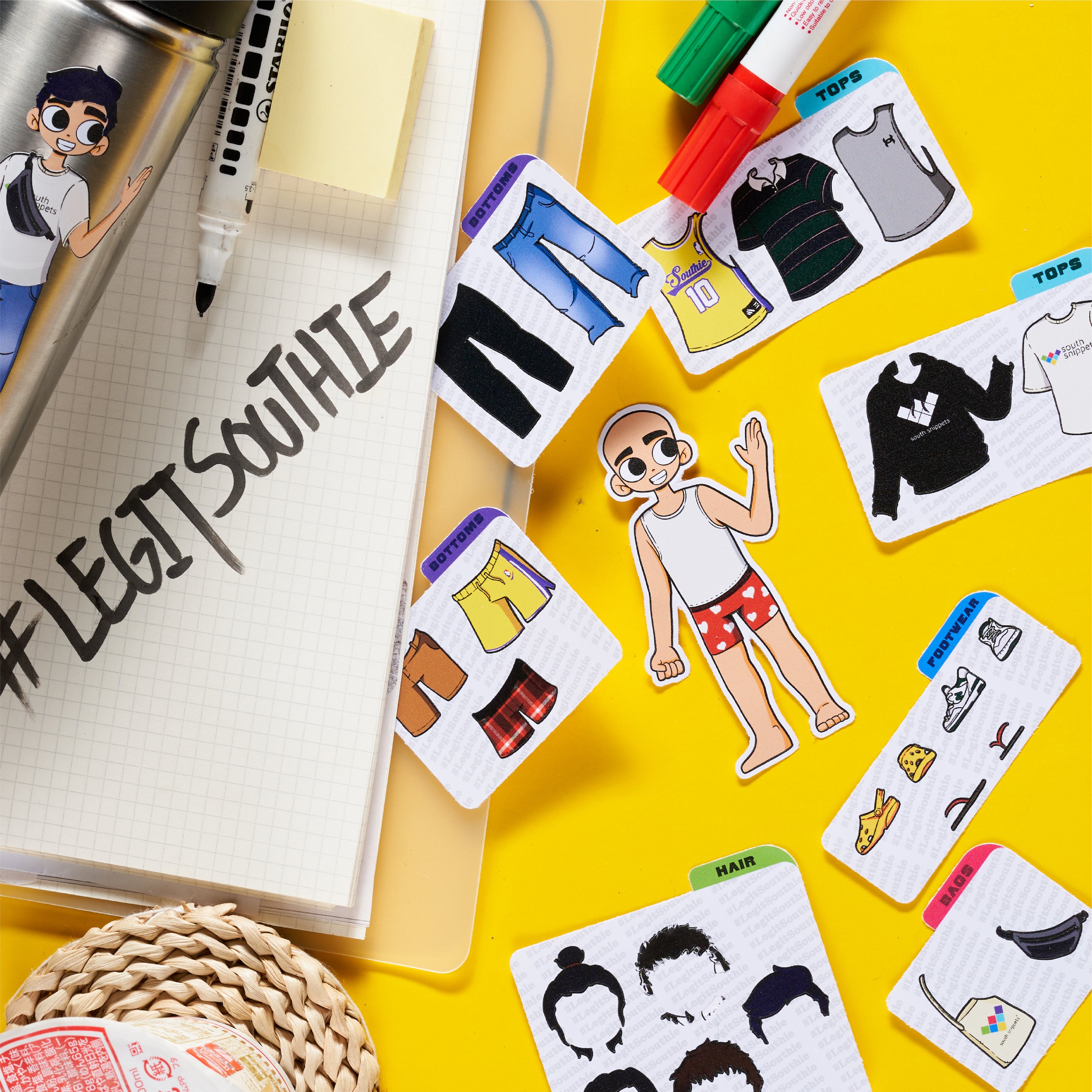 [Whim x South Snippets] #LegitSouthie Sticker Doll Male Pack