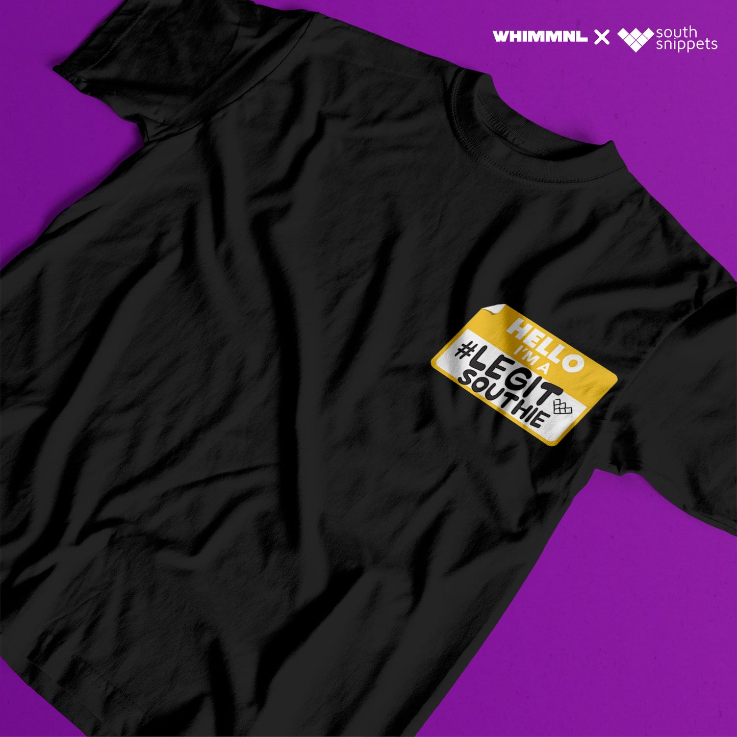 [Whim x South Snippets] #LegitSouthie Name Tag Shirt in Black