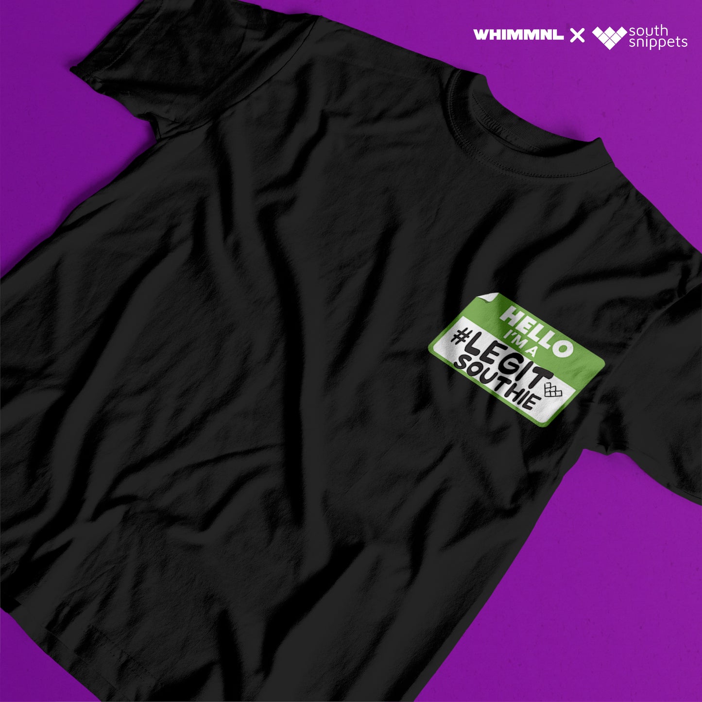 [Whim x South Snippets] #LegitSouthie Name Tag Shirt in Black