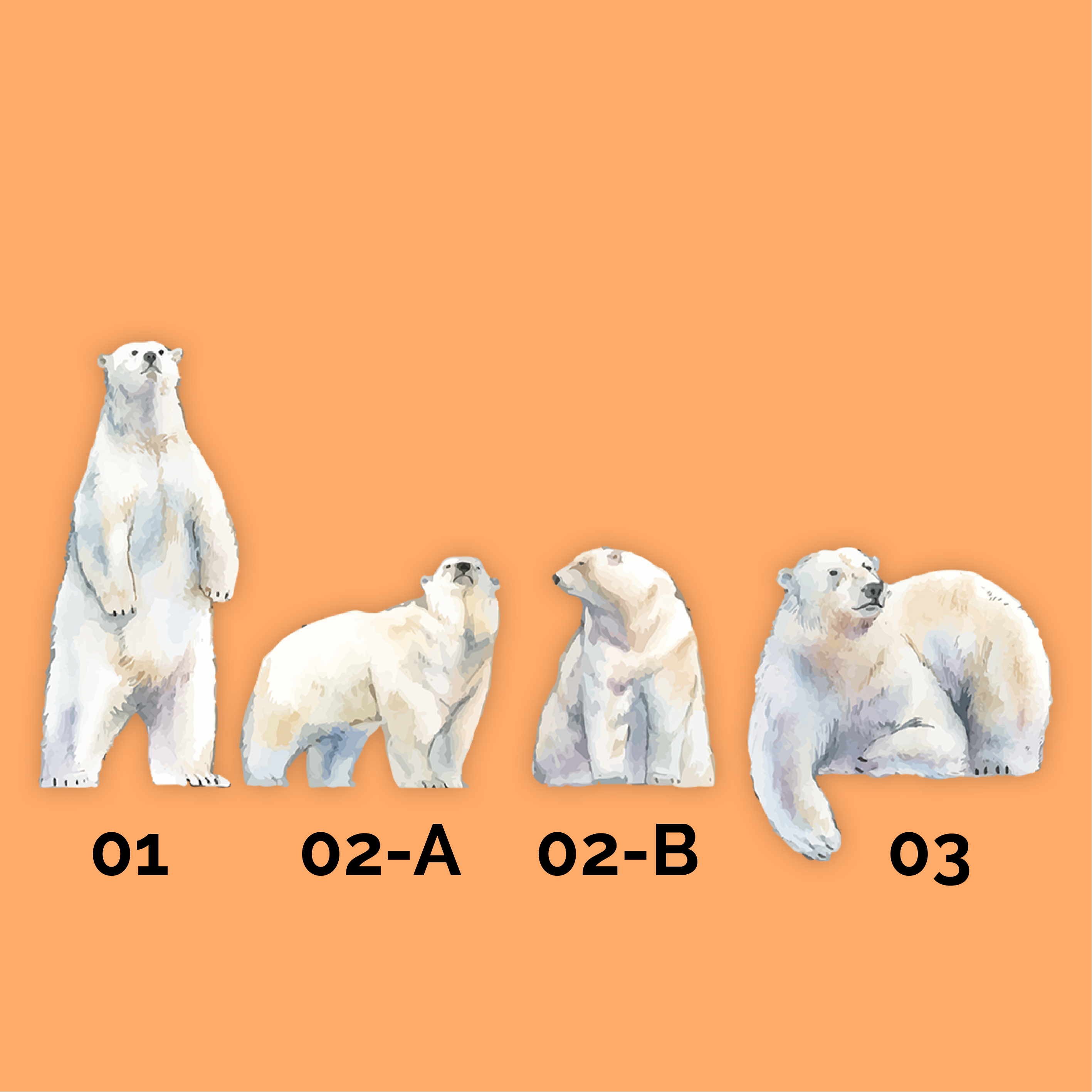 Watercolor Animals Polar Bear