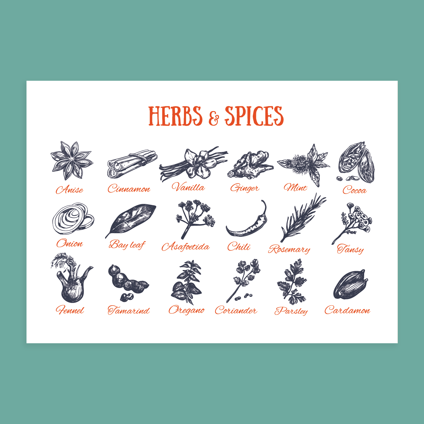 Herbs & Spices Poster Sticker
