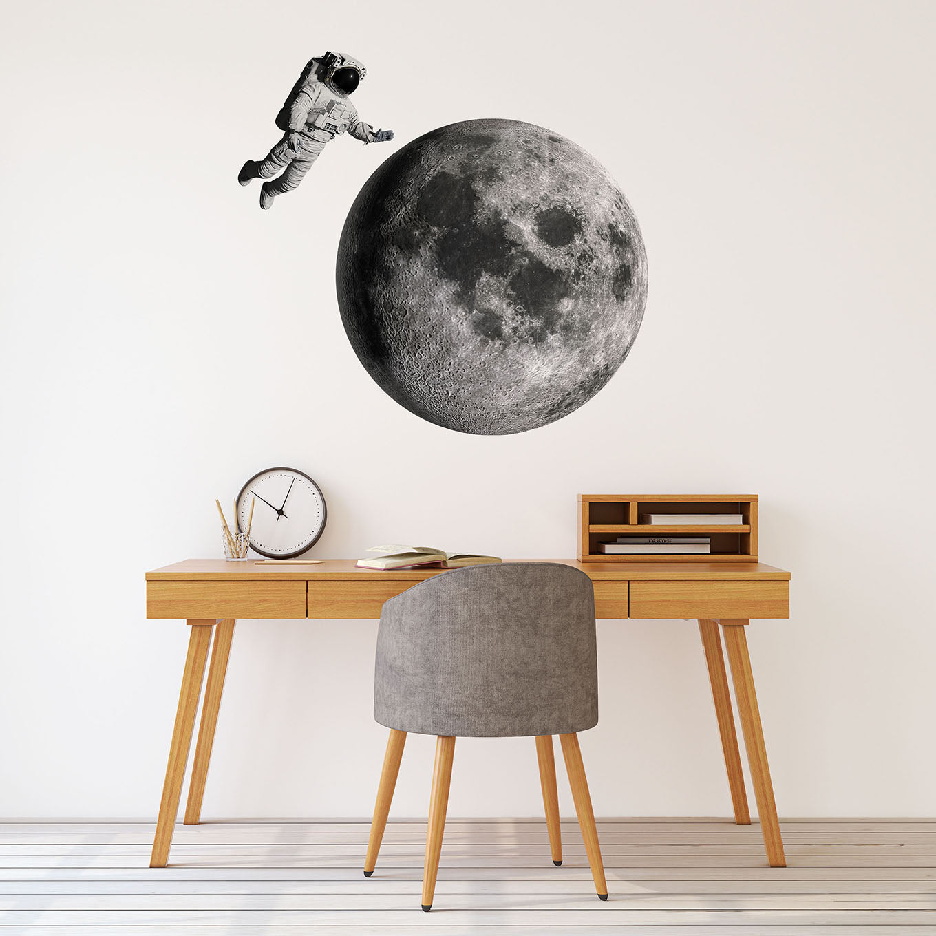 Moon and Astronaut