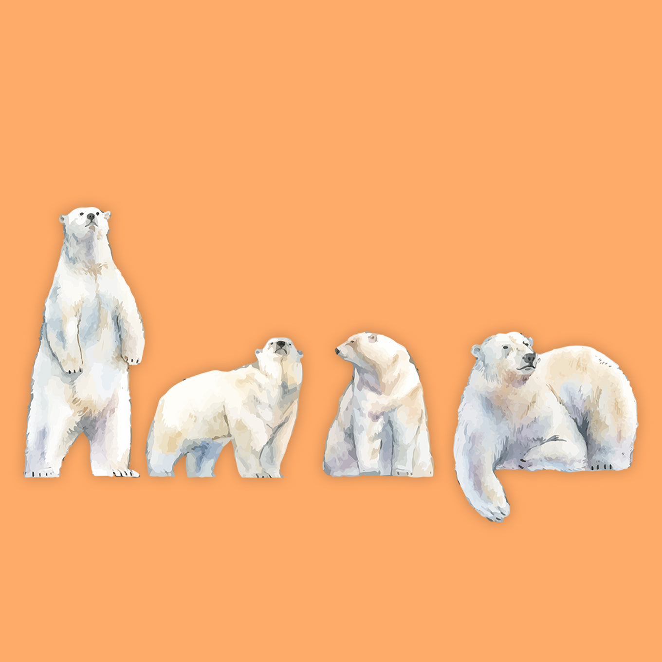 Watercolor Animals Polar Bear