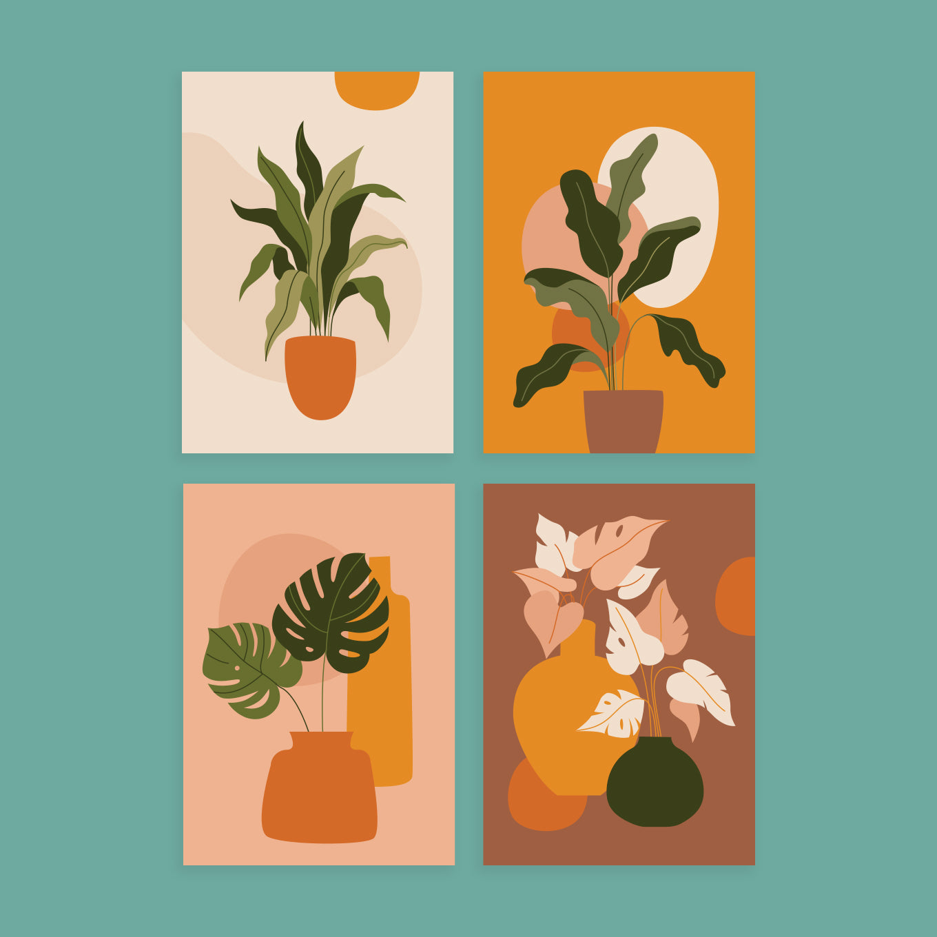 Scandinavian Plants Illustration Panel