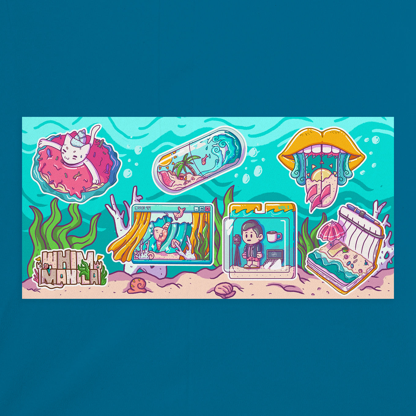 Summer in Neon Stay at Home Sticker Pack
