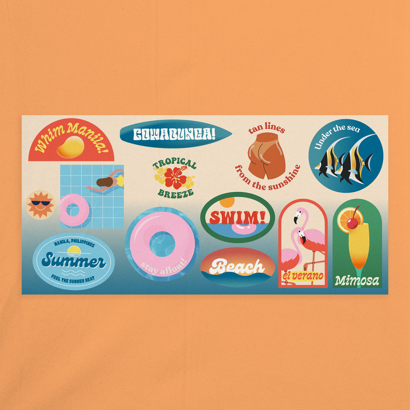Summer Beach Please Stay at Home Sticker Pack