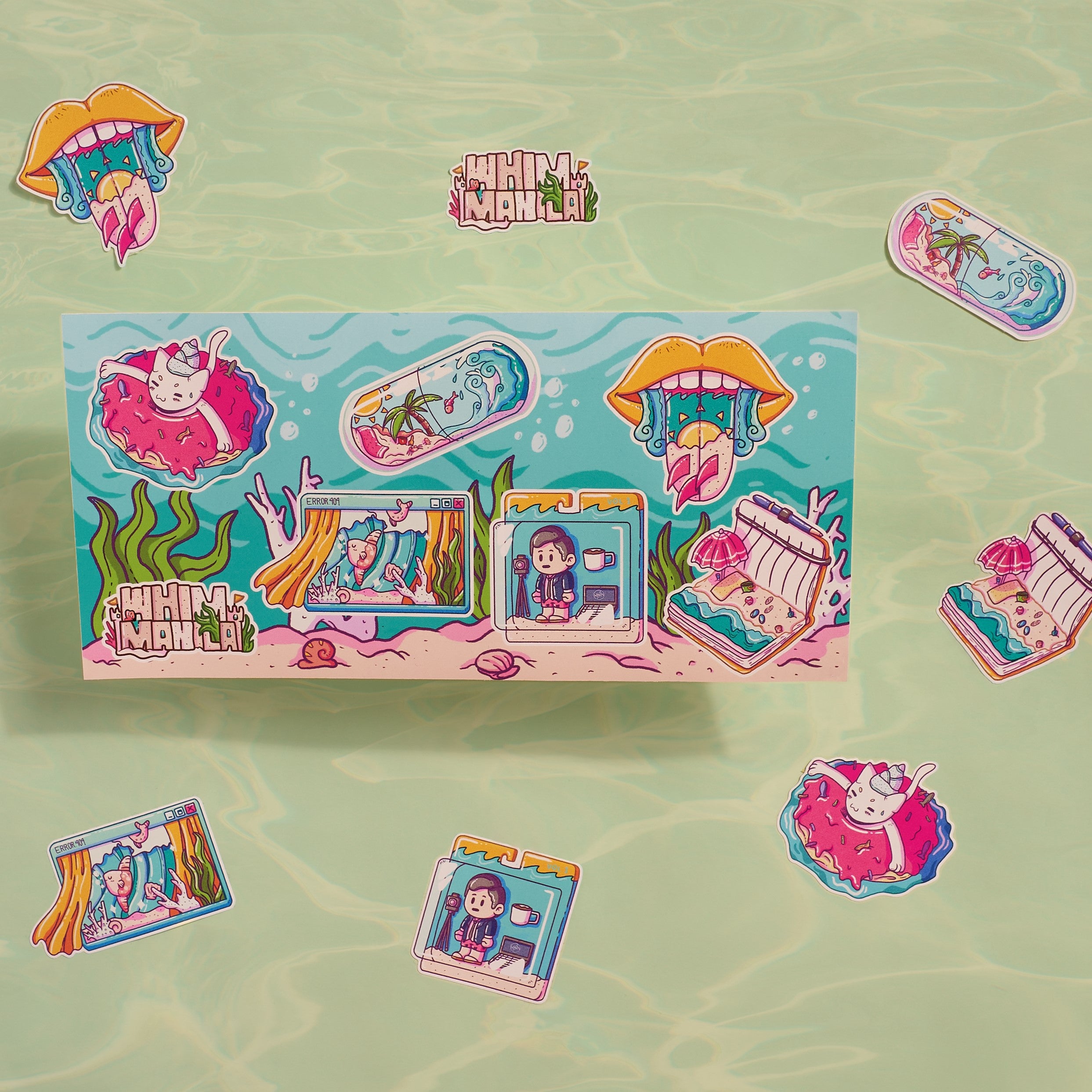 Summer in Neon Stay at Home Sticker Pack