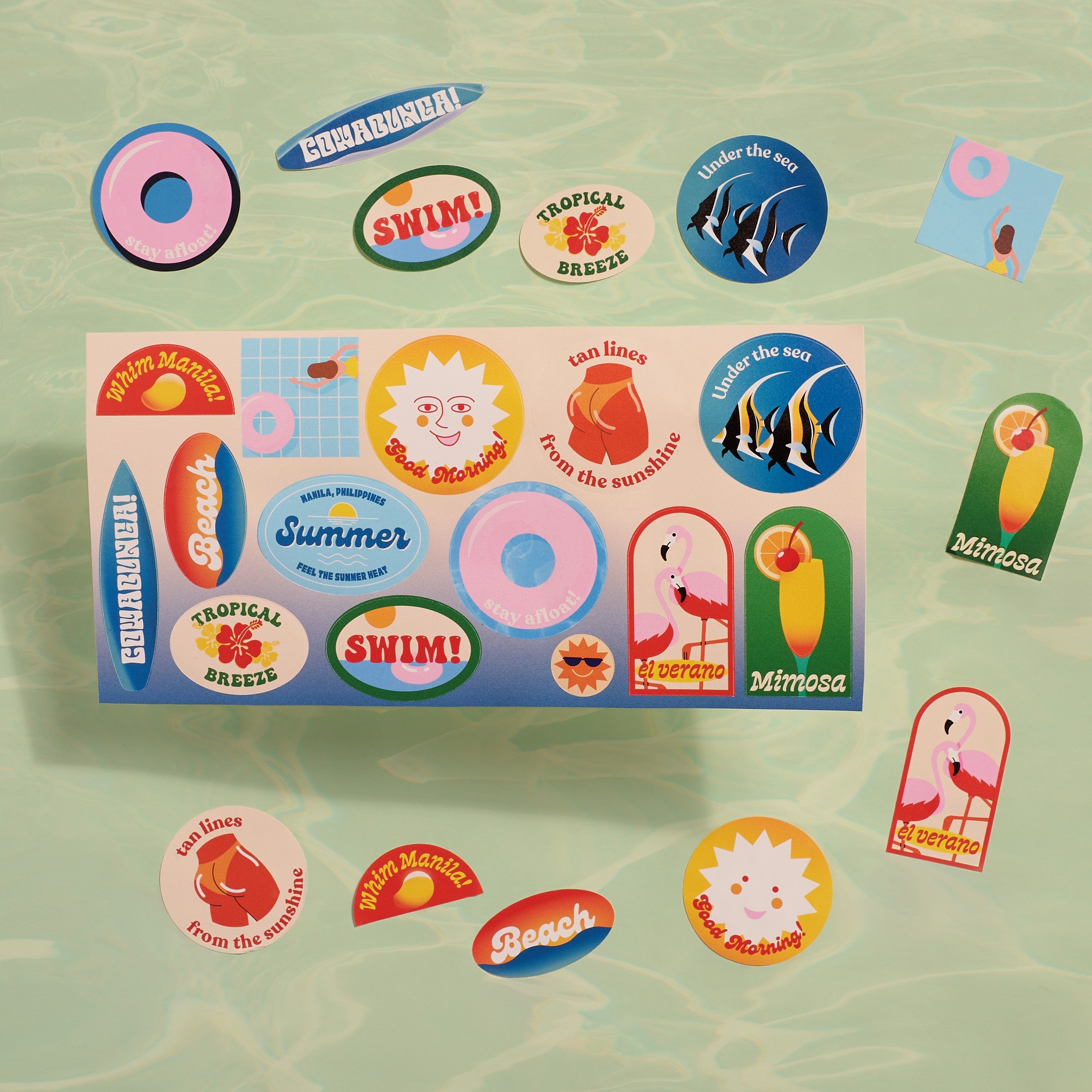 Summer Beach Please Stay at Home Sticker Pack
