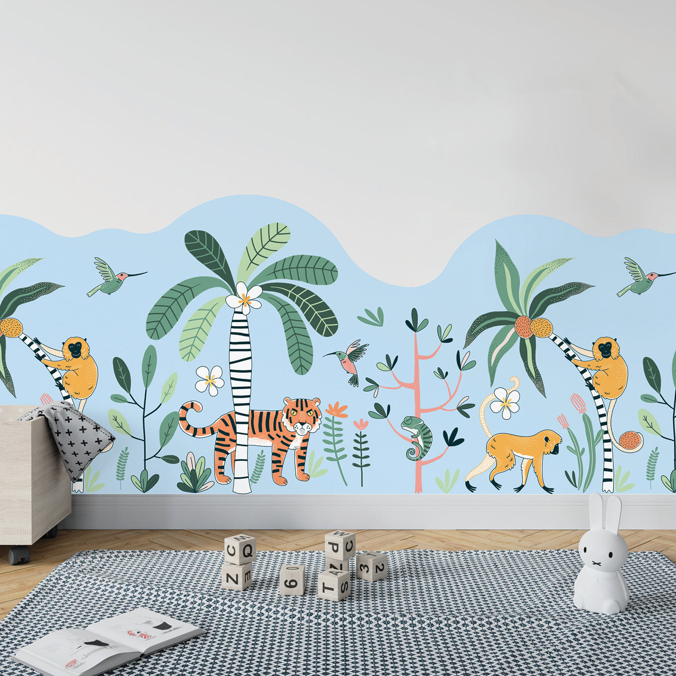 Kids Jungle Half Wallpaper Decal