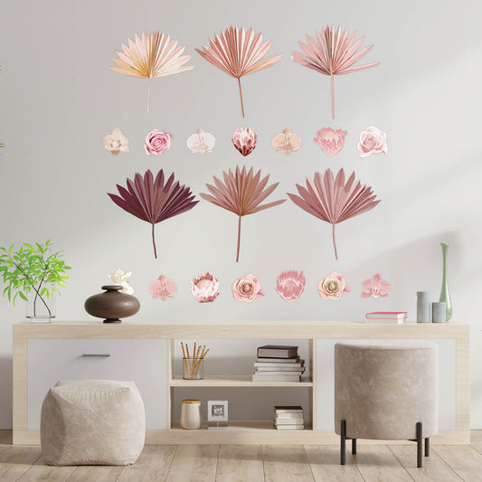 Pink Flowers & Leaves