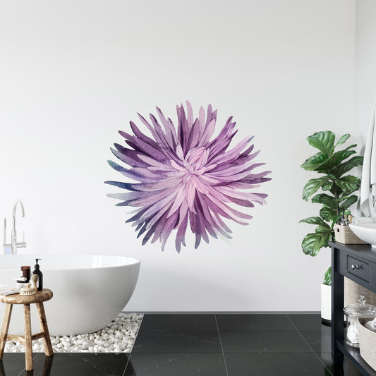 Watercolor Purple Flowers - C